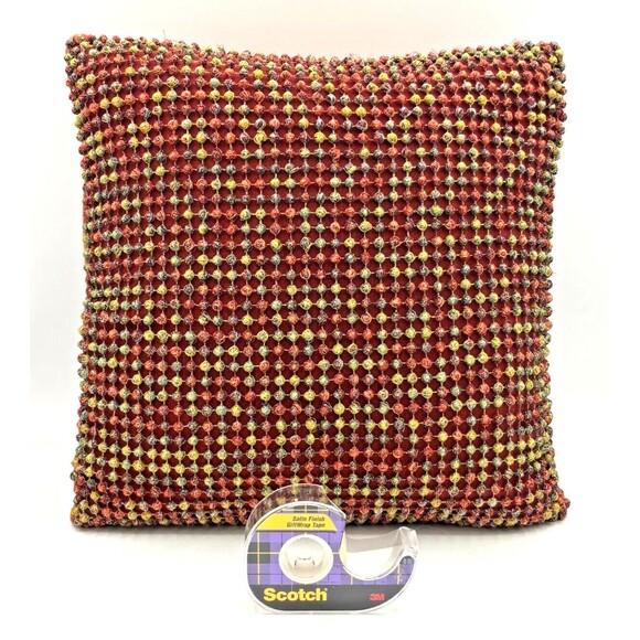 Dransfield & Ross New York French Knot Pillow Silk Velvet Boutique Autumn Spice‎ - Picture 13 of 14